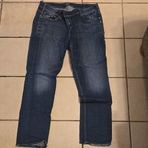 Silver Jeans Women's Dark Blue Straight Jeans